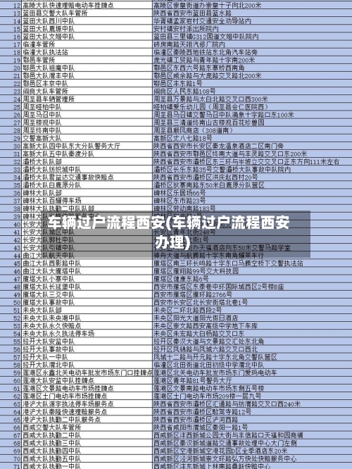 车辆过户流程西安(车辆过户流程西安办理)-第2张图片