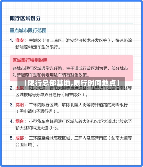 【限行总部基地,限行时间地点】