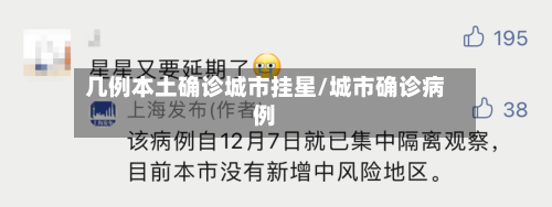 几例本土确诊城市挂星/城市确诊病例