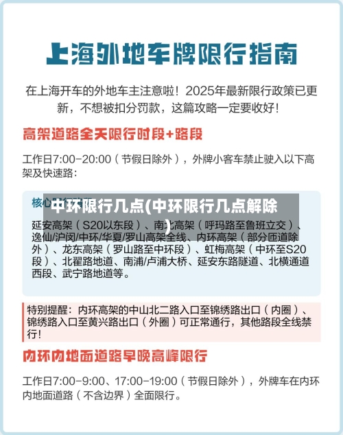 中环限行几点(中环限行几点解除)