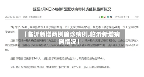 【临沂新增两例确诊病例,临沂新增病例情况】-第2张图片