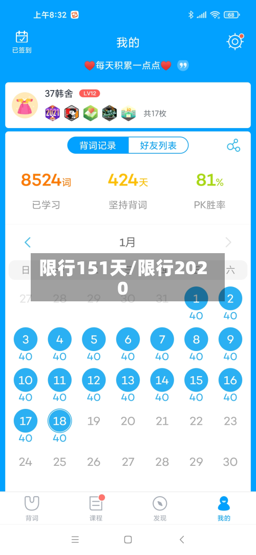 限行151天/限行2020