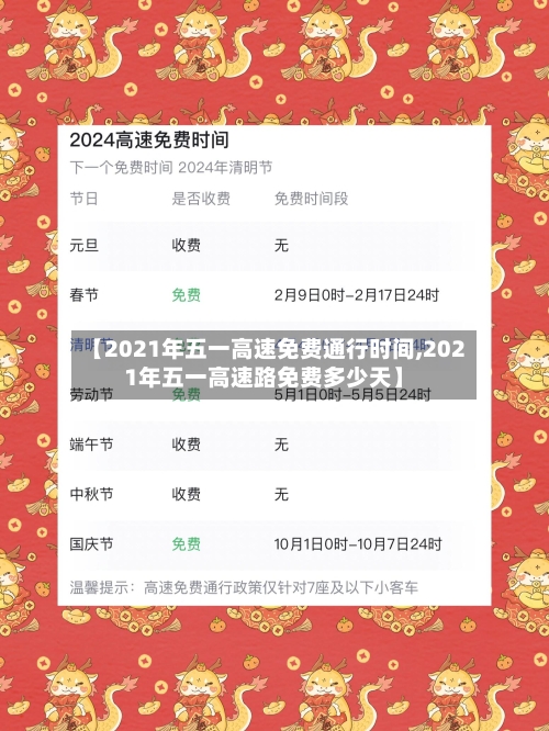 【2021年五一高速免费通行时间,2021年五一高速路免费多少天】