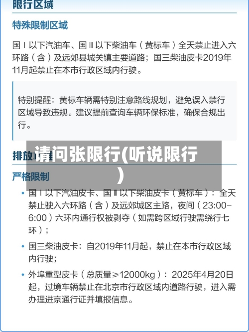 请问张限行(听说限行)