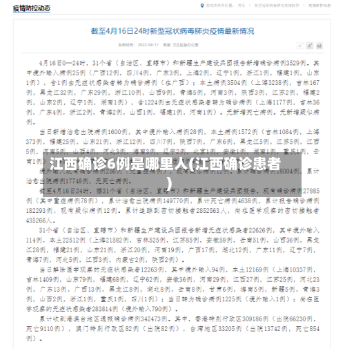 江西确诊6例是哪里人(江西确诊患者)-第2张图片