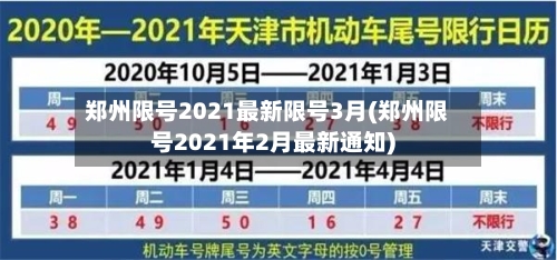 郑州限号2021最新限号3月(郑州限号2021年2月最新通知)-第2张图片